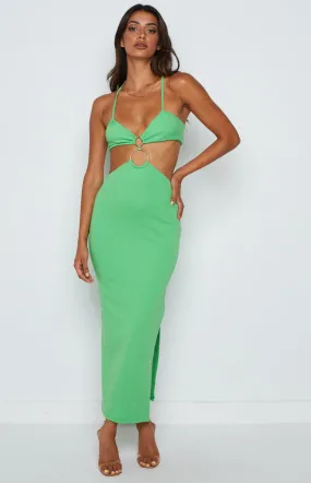 Earthling Green Maxi Halter Dress