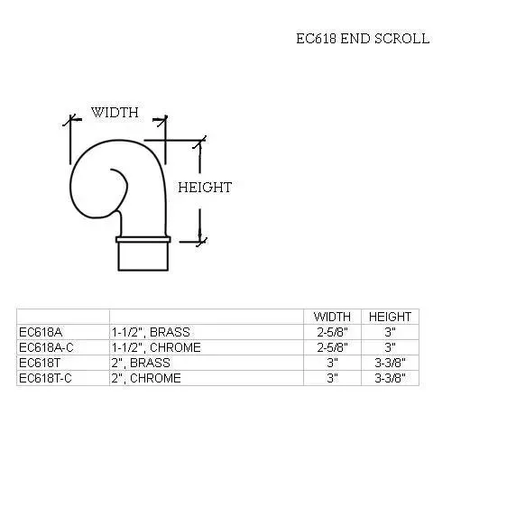 End Scroll for 1-1/2" Tubing