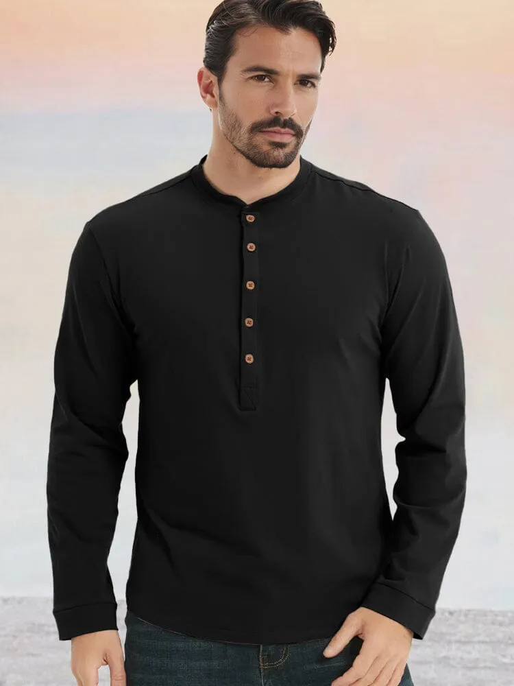 Essential 100% Cotton Henley Shirt