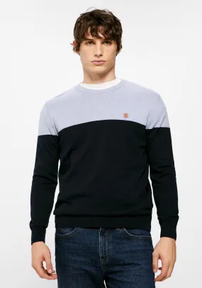 Essential colour block jumper - Blue