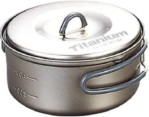 Evernew Ultralight Titanium Ti NS Non-Stick Pot 0.6L w/Lid & Handles ECA421