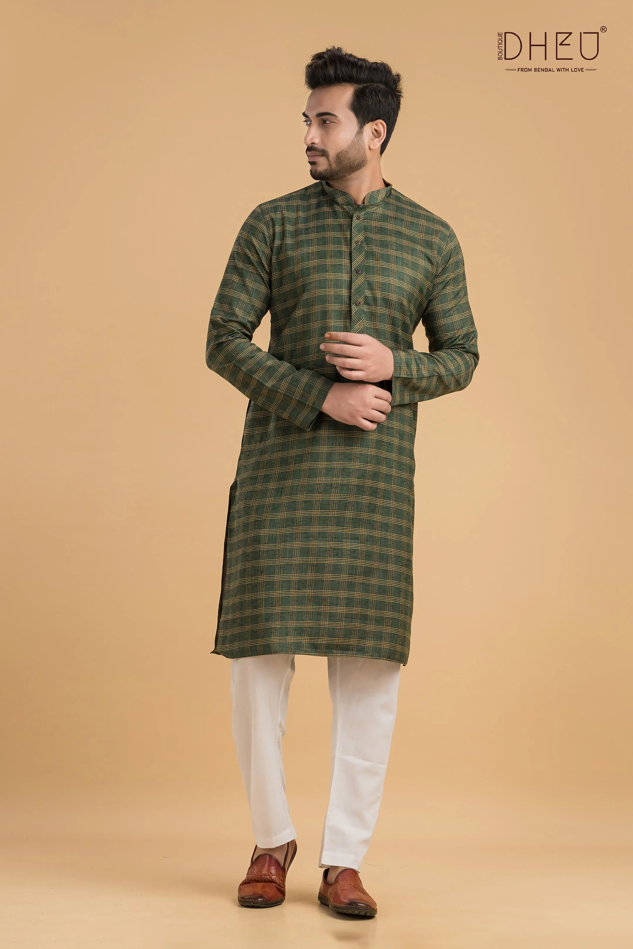 Exclusive Checks Cotton Kurta