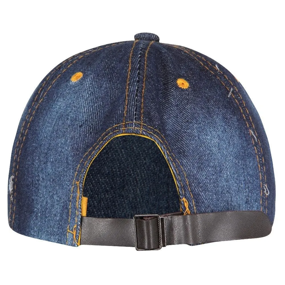 Fabseasons Denim Butterfly Studded Cap for Women and Girls, Adjustable strap