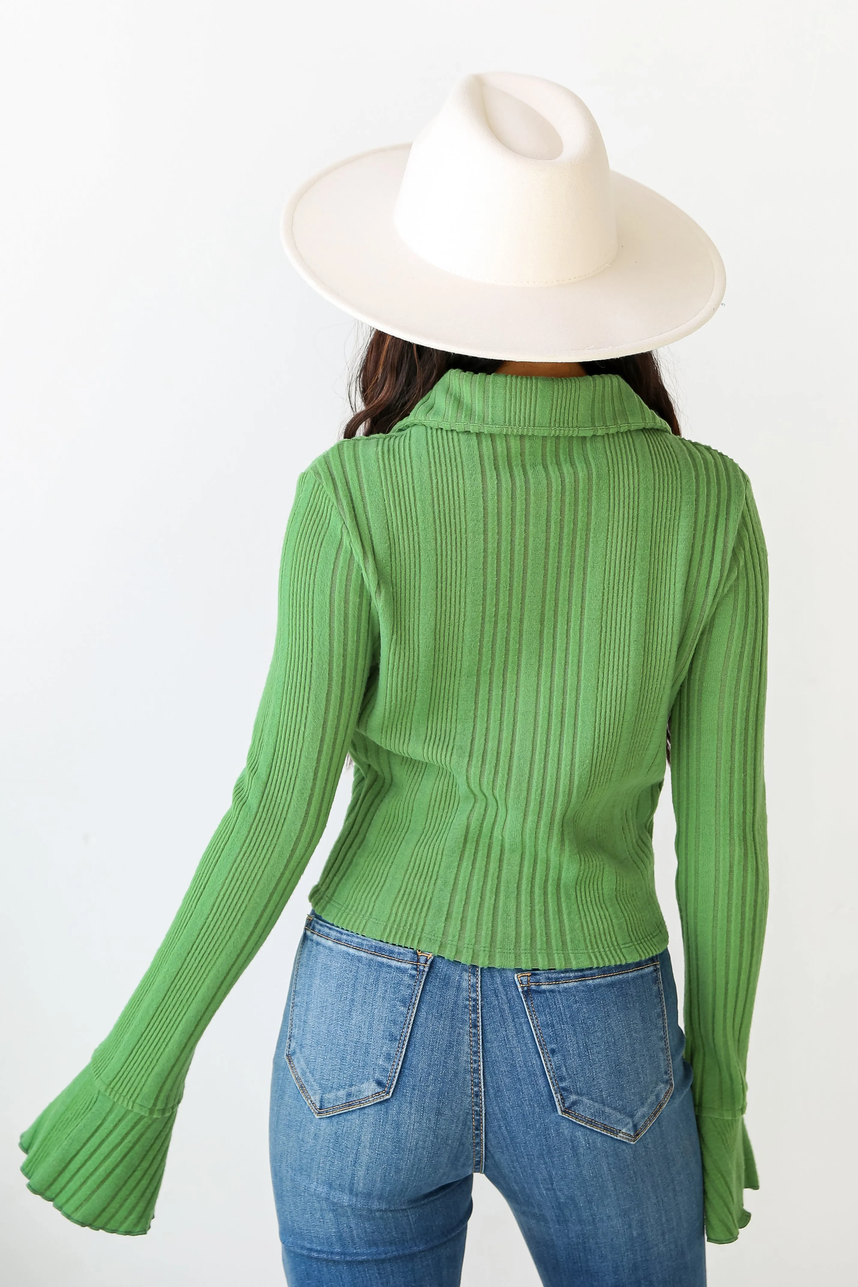 FINAL SALE - Chic Expression Brushed Ribbed Knit Collared Top