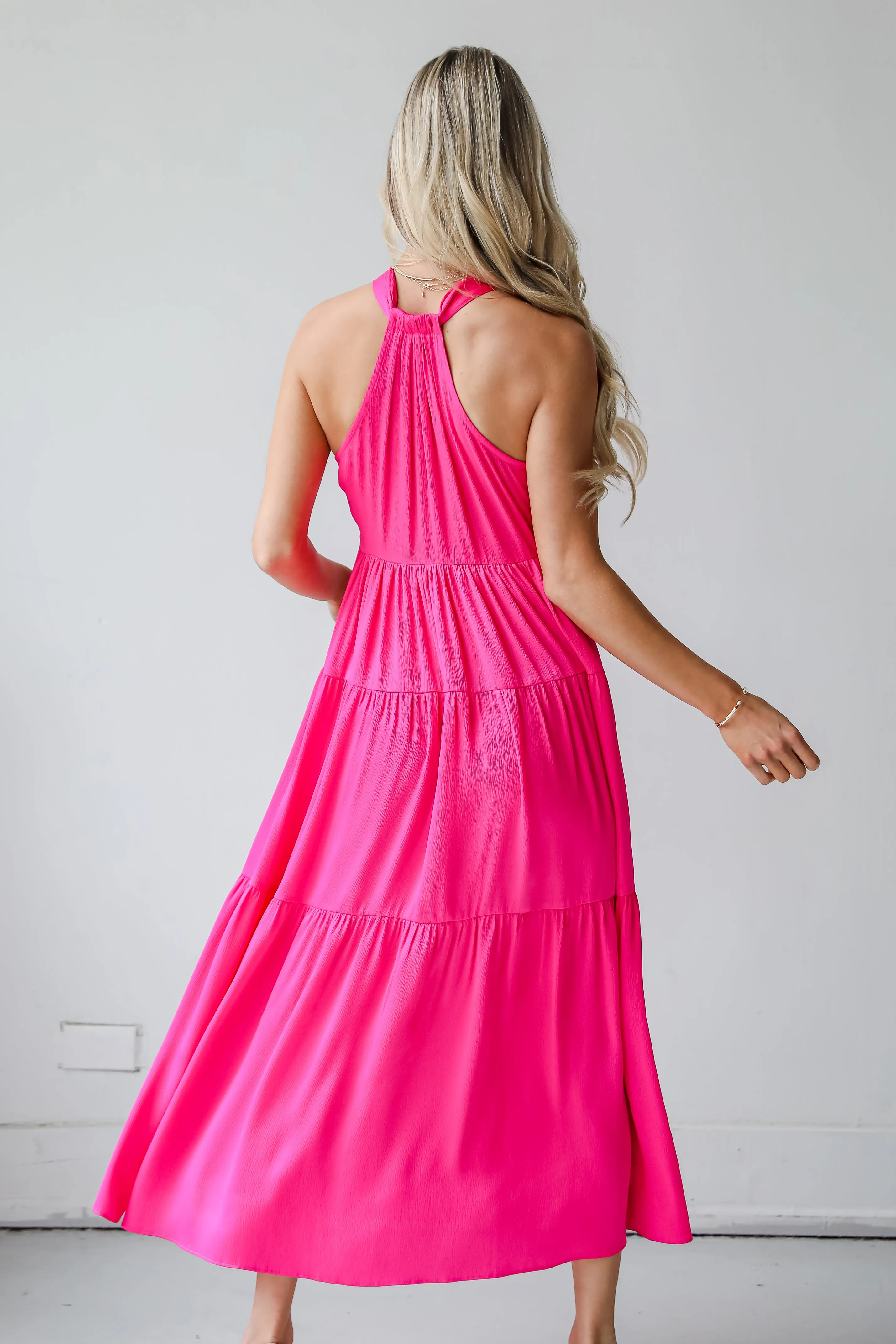 FINAL SALE - Luxurious Passion Satin Tiered Maxi Dress