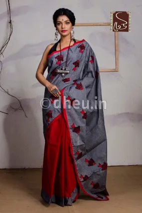 Fish-Dheu Exclusive Applique Saree