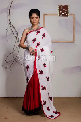 Fish-Dheu Exclusive Applique Saree