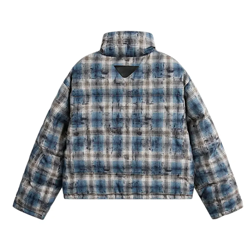 Flannel plaid reversible quilted jacket