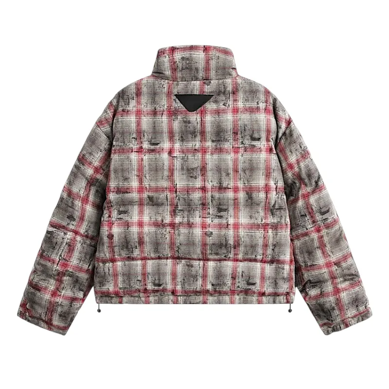 Flannel plaid reversible quilted jacket