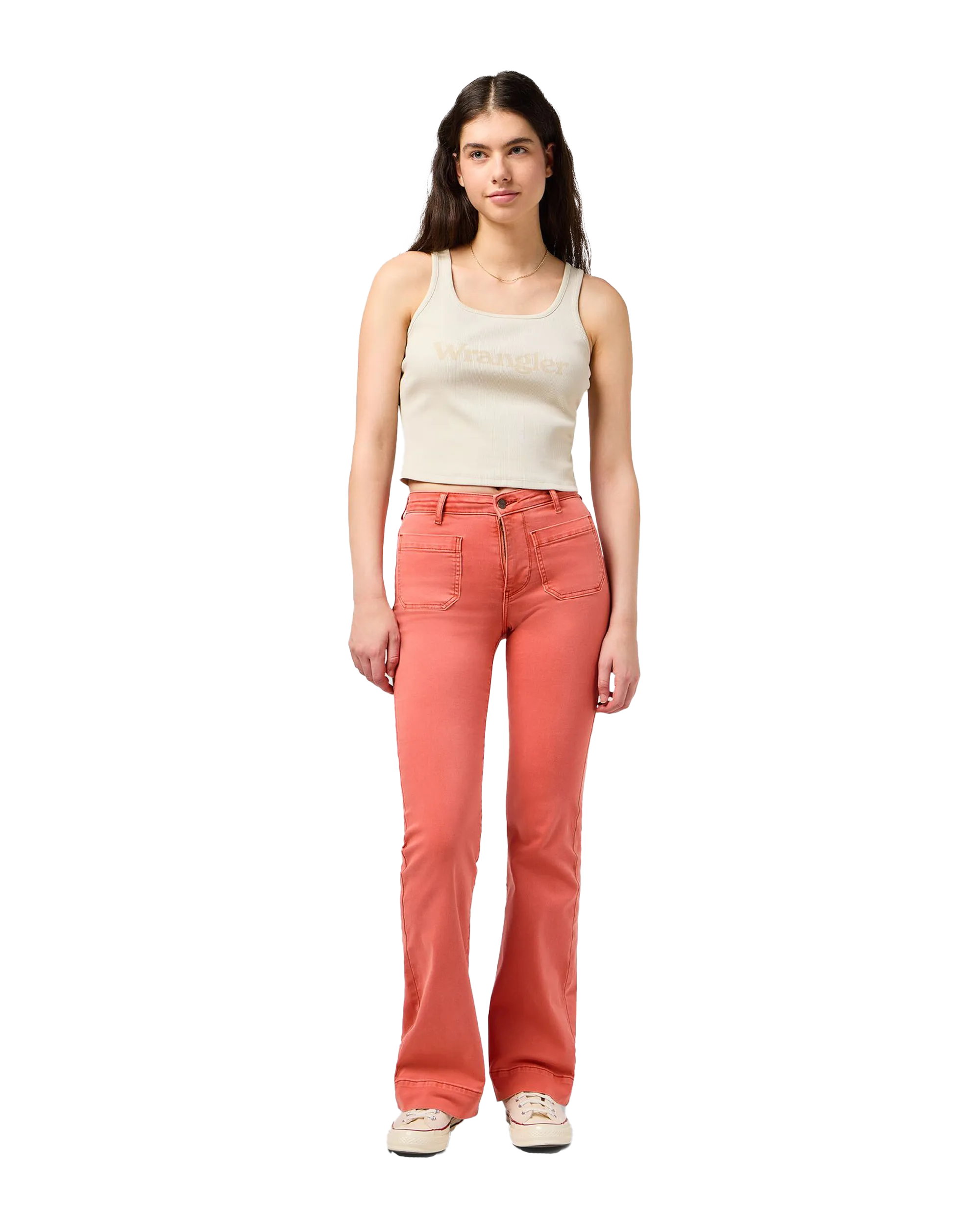 Flare Trousers in Burnt Sienna