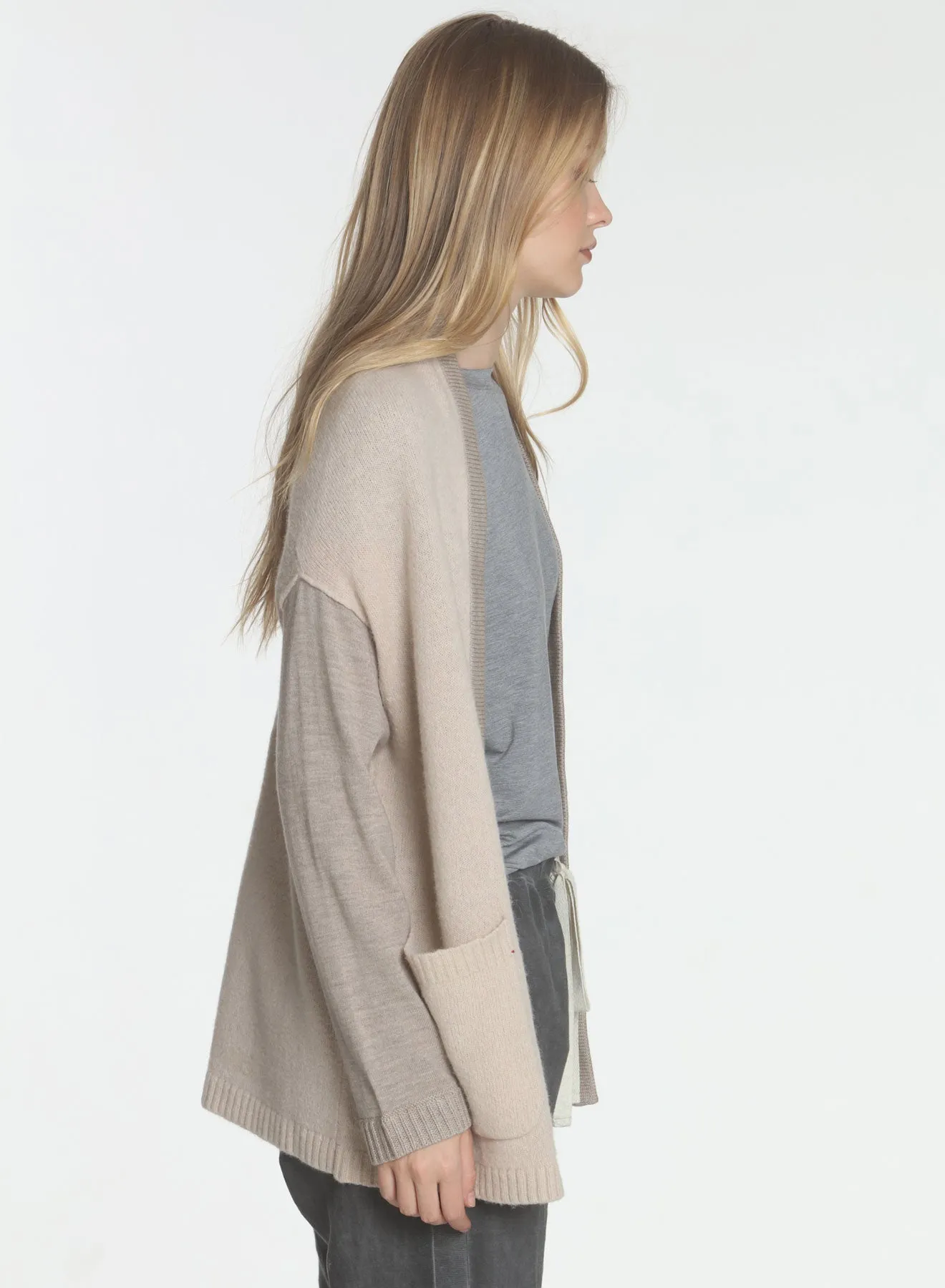 Flora Felt Cardigan - Bisque