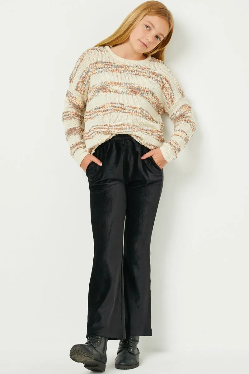 Girls Wide Leg Velvet Corduroy Pants