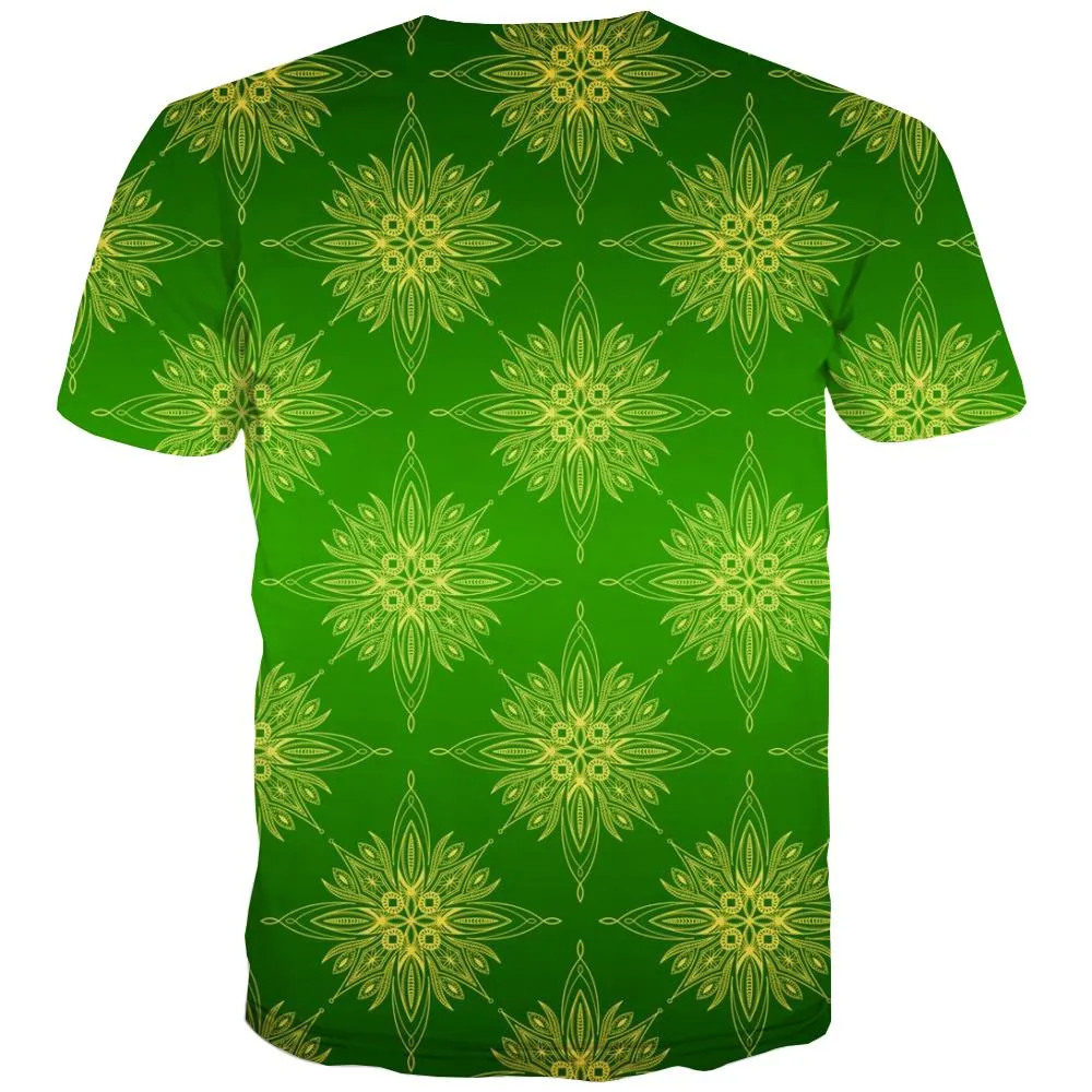 green geometric pattern t shirt tee shirt special texture different Cool men art costume