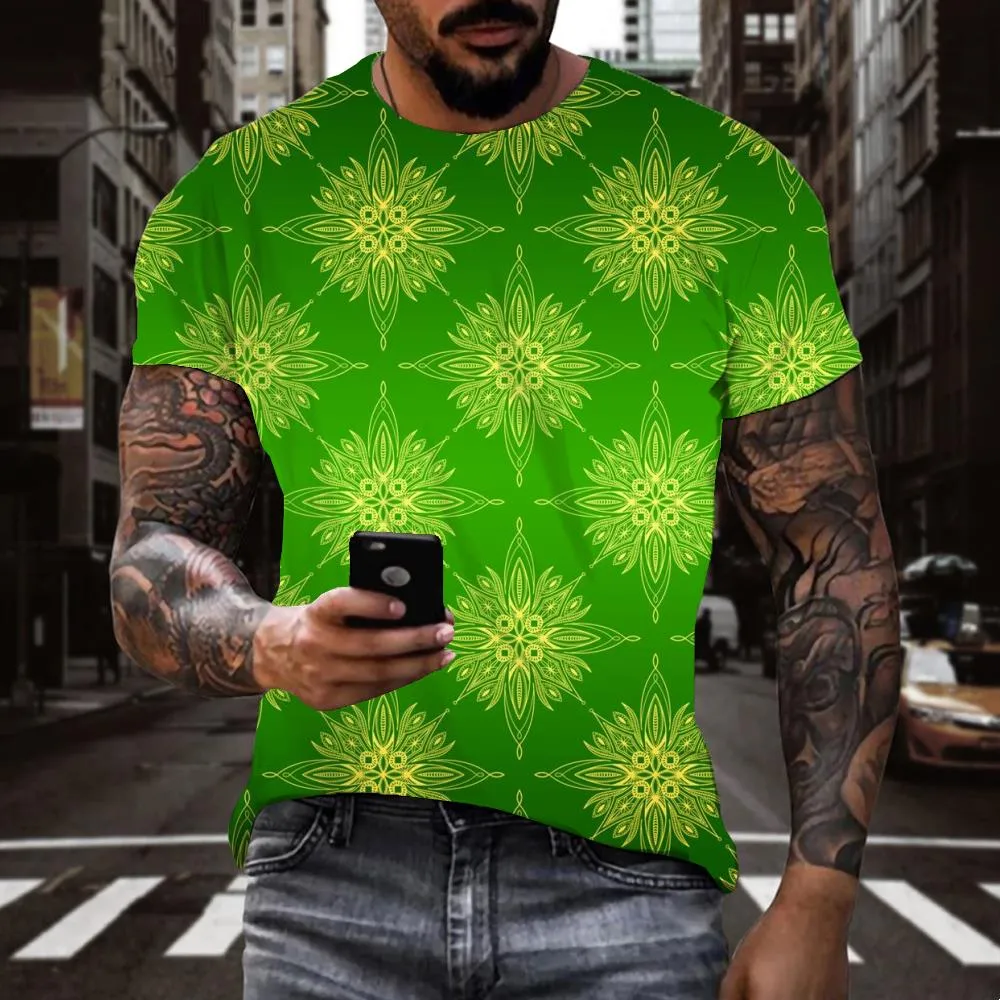 green geometric pattern t shirt tee shirt special texture different Cool men art costume