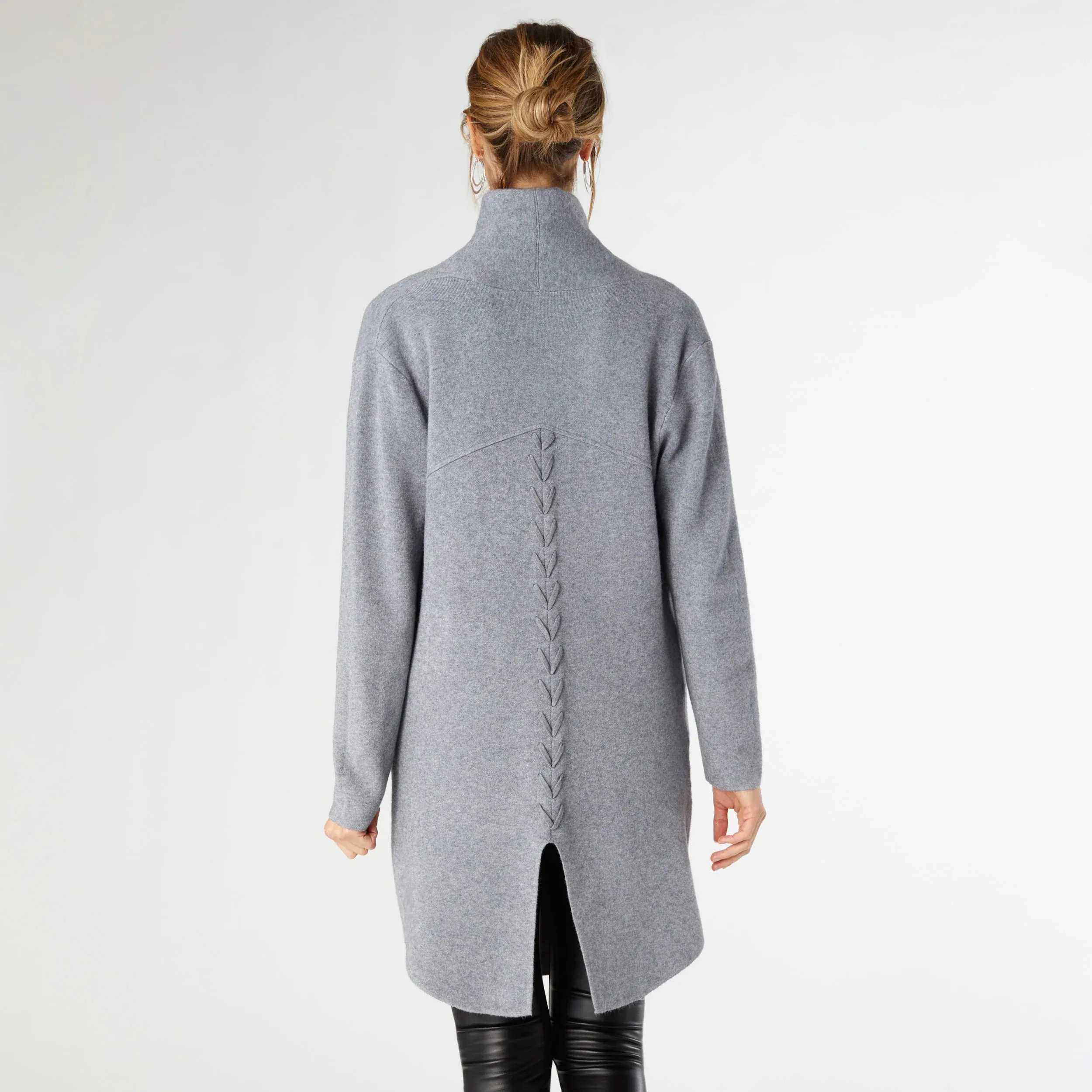 Grey Lattice Back Cardigan