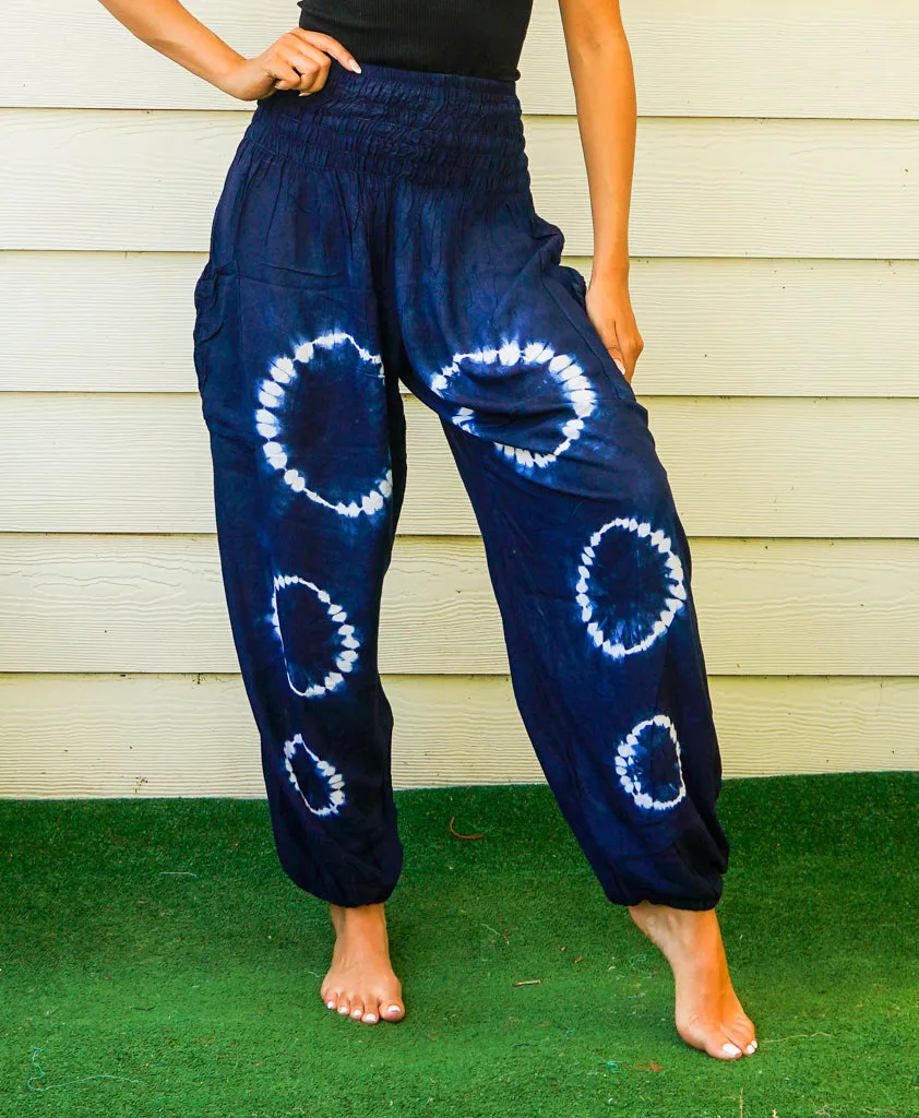 H0747- Shibori Tie Dye Harem Pants