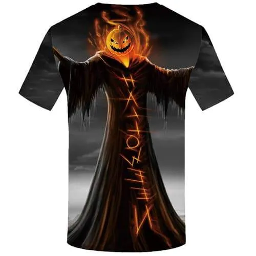 Halloween T-shirt Men Skull Tshirts Novelty Pumpkin T-shirts Graphic Cosplay Tshirts Casual Ghost Tshirts Cool Short Sleeve