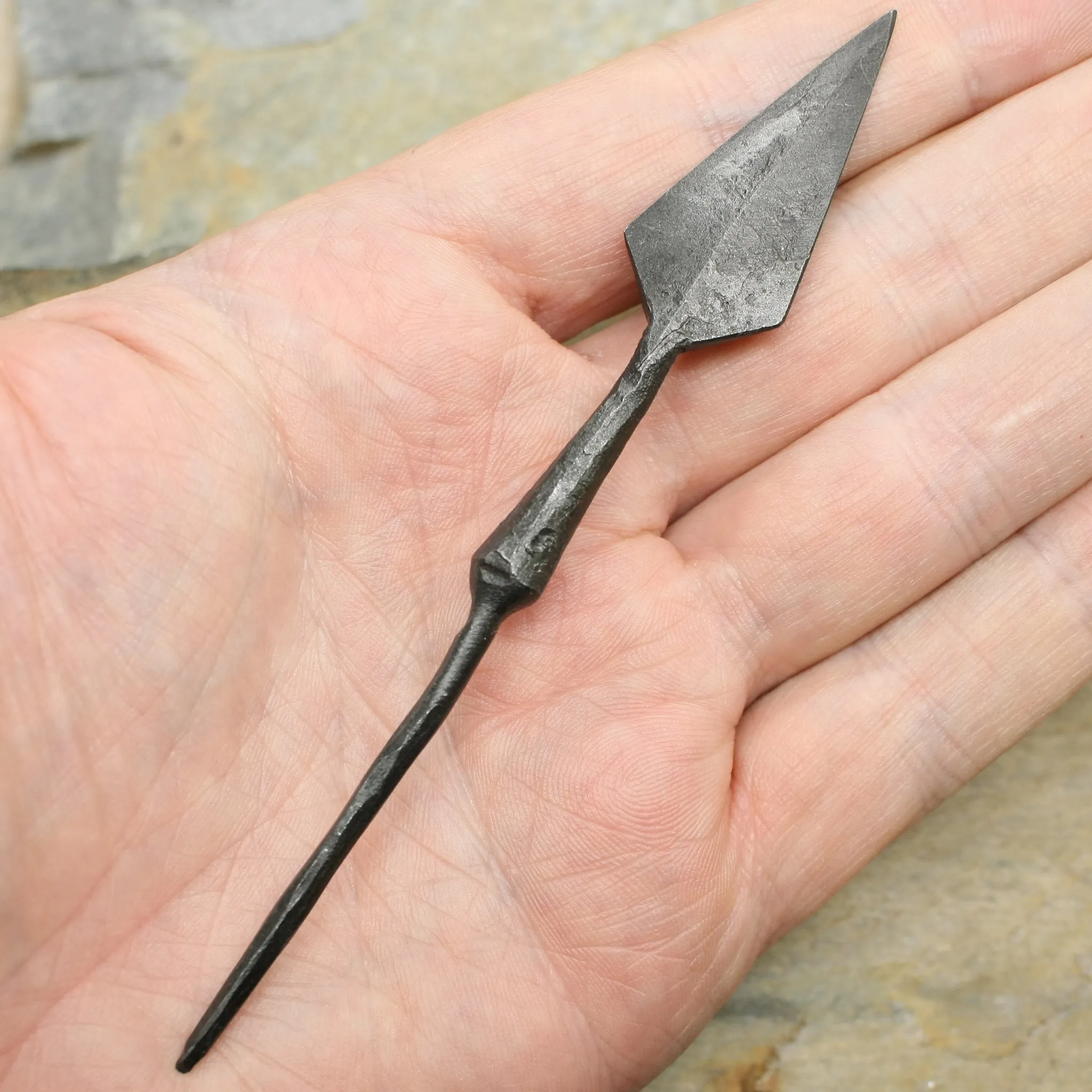 Hand-Forged Iron Arrowhead with Tang