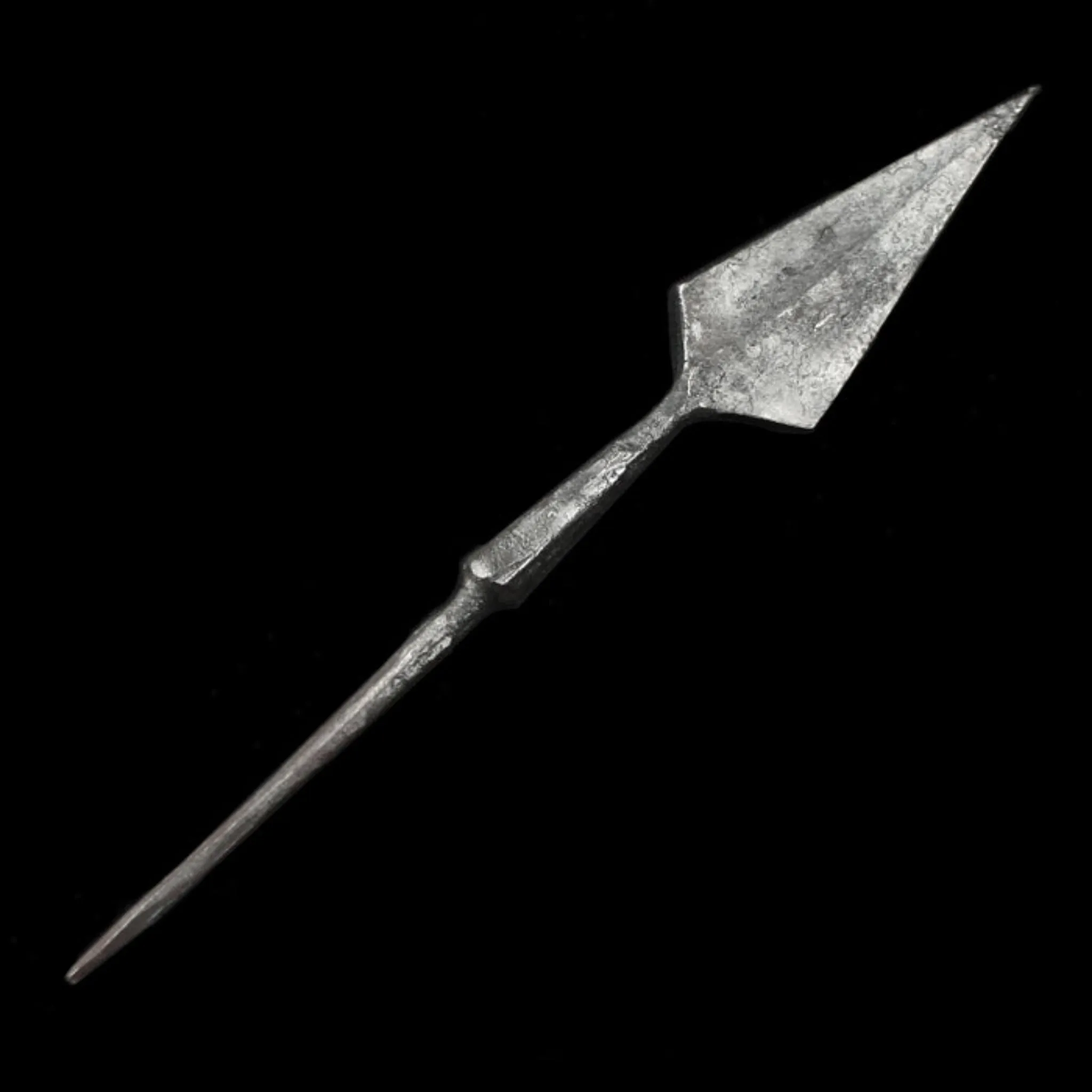 Hand-Forged Iron Arrowhead with Tang