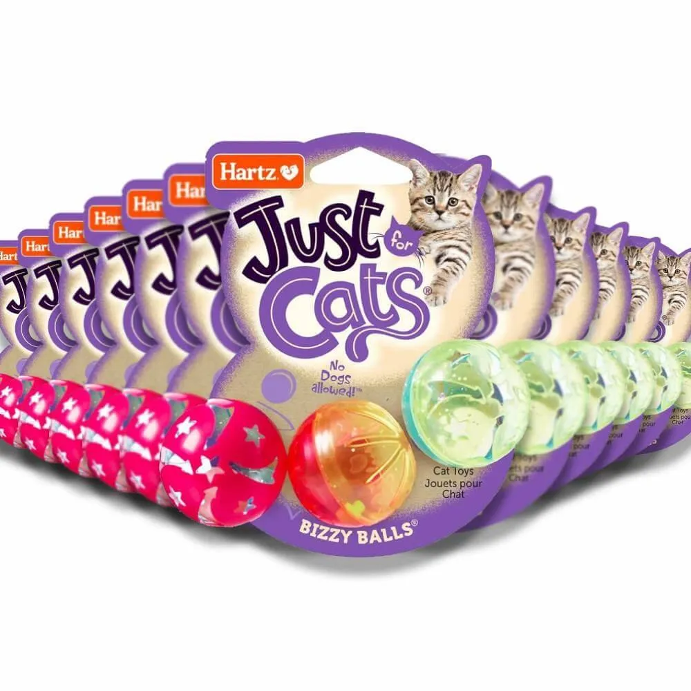 Hartz - Just for Cats Bizzy Balls Cat Toy - 24 Pack