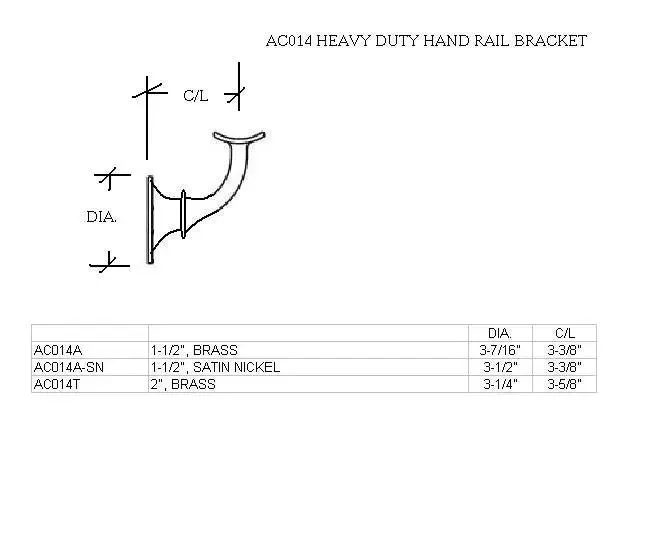 Heavy Duty Hand Rail Bracket for 2" Tubing