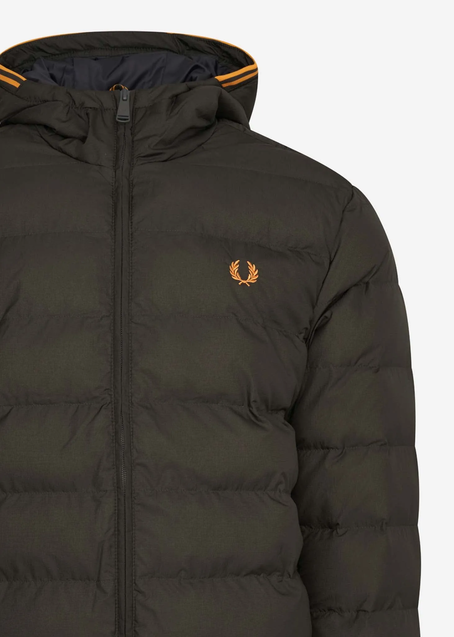 Hooded insulated jacket - hunting green