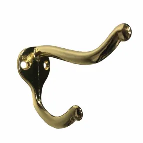 Hook, Large Bent Coat and Hat - Polished Brass CH105-ZB-2