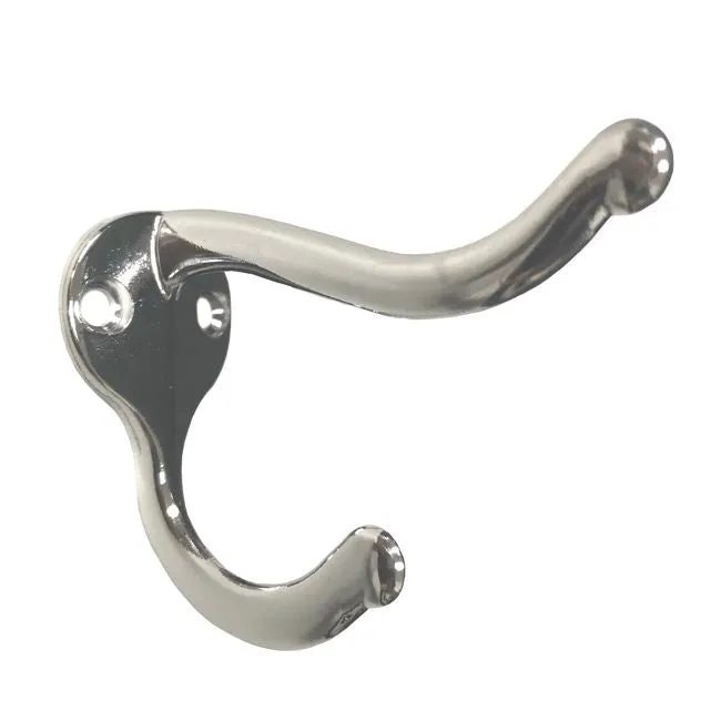 Hook, Large Bent Coat and Hat - Polished Chrome CH105-ZC-2