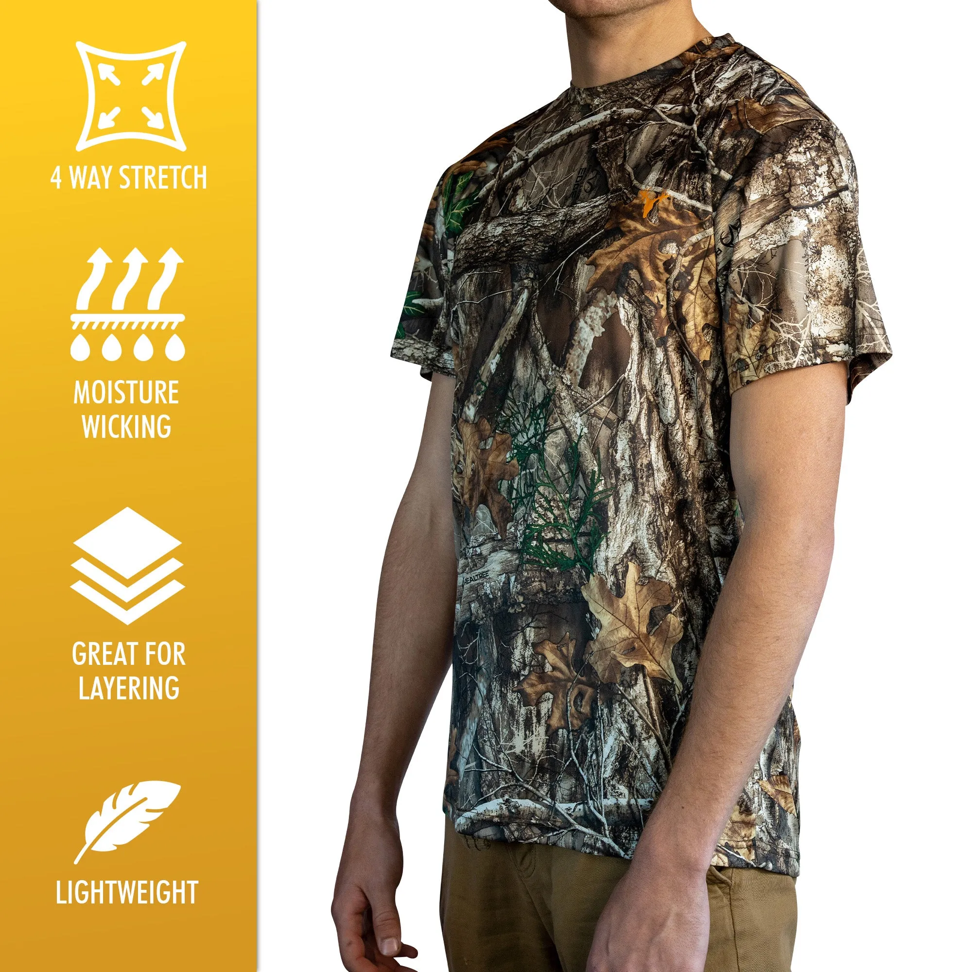 HOT SHOT Men's Camo Hunting Lightweight Performance Short Sleeve Shirt