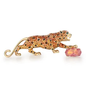 Hunting Leopard Brooch