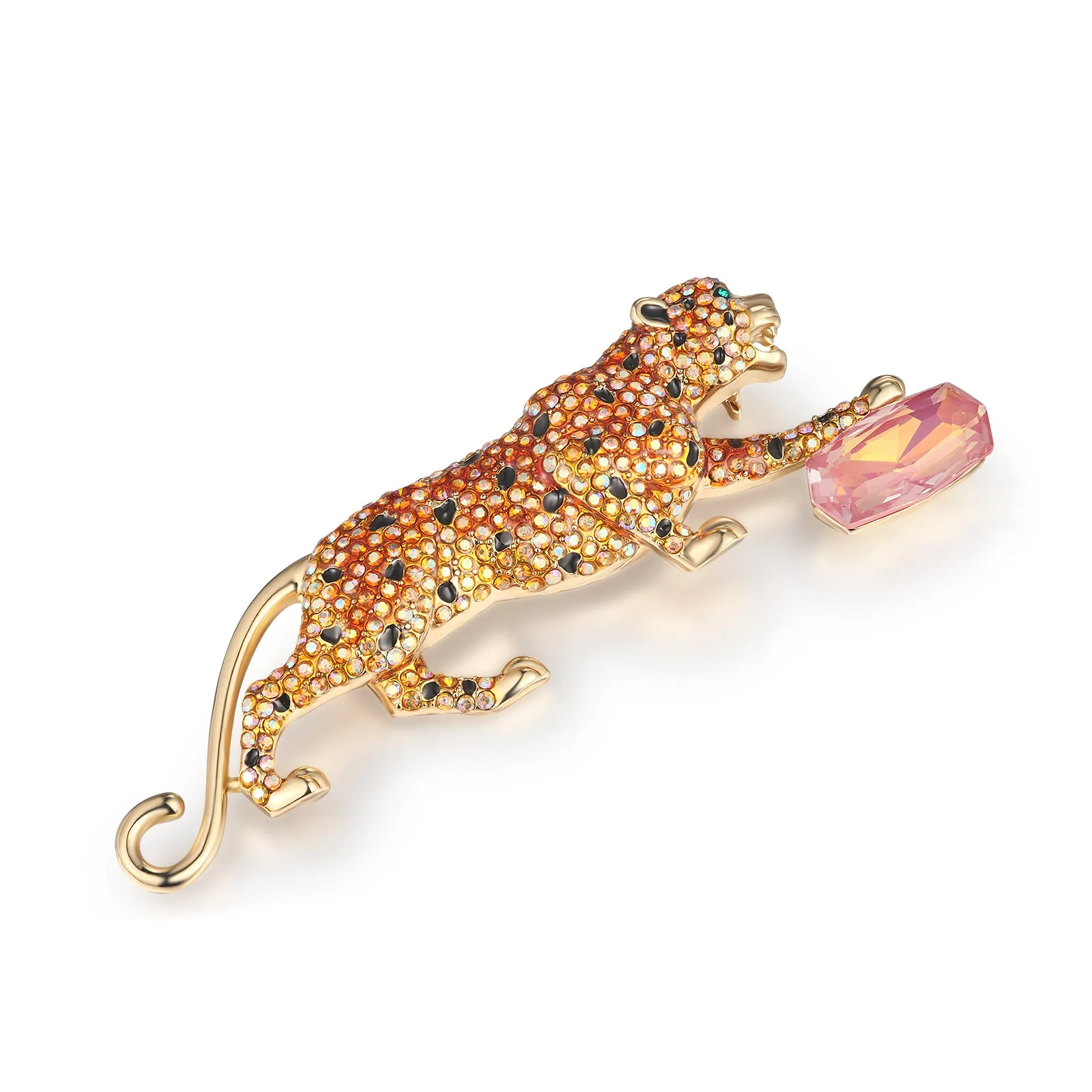 Hunting Leopard Brooch