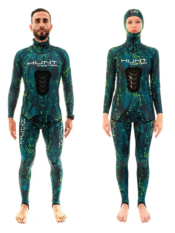 Huntmaster Hooded Spearfishing Rashguard 2-Piece Camo Suit Unisex