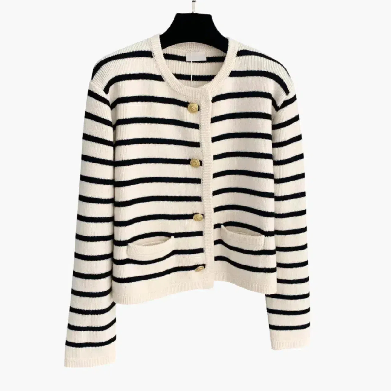 Idalina – Classic striped pattern – Knitted cardigan