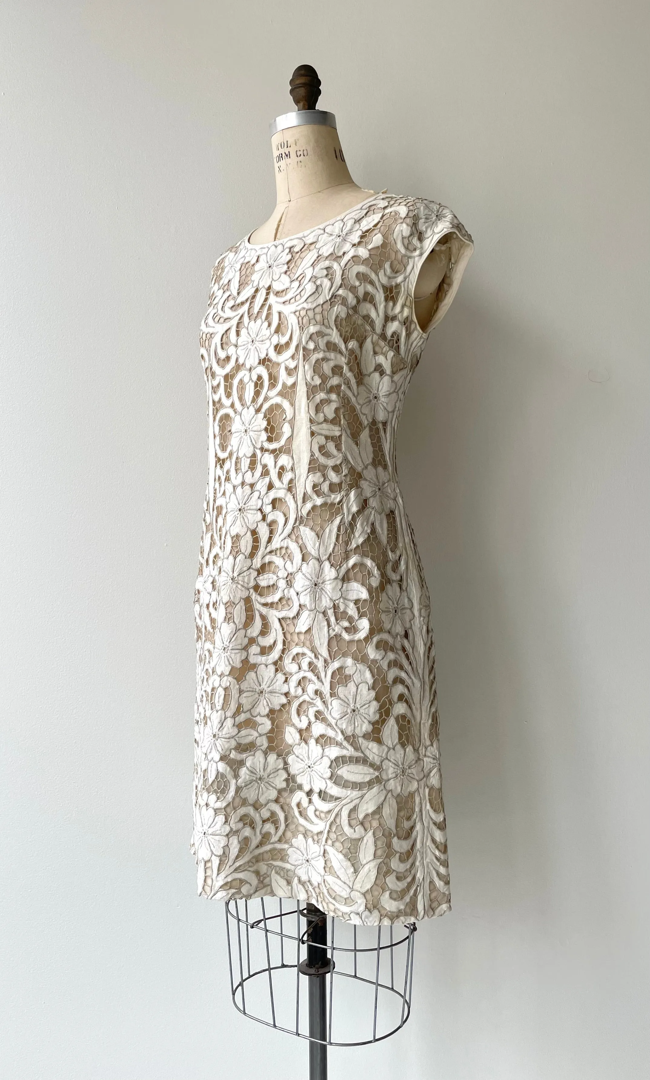 Irish Linen Cutout Dress | 1960s