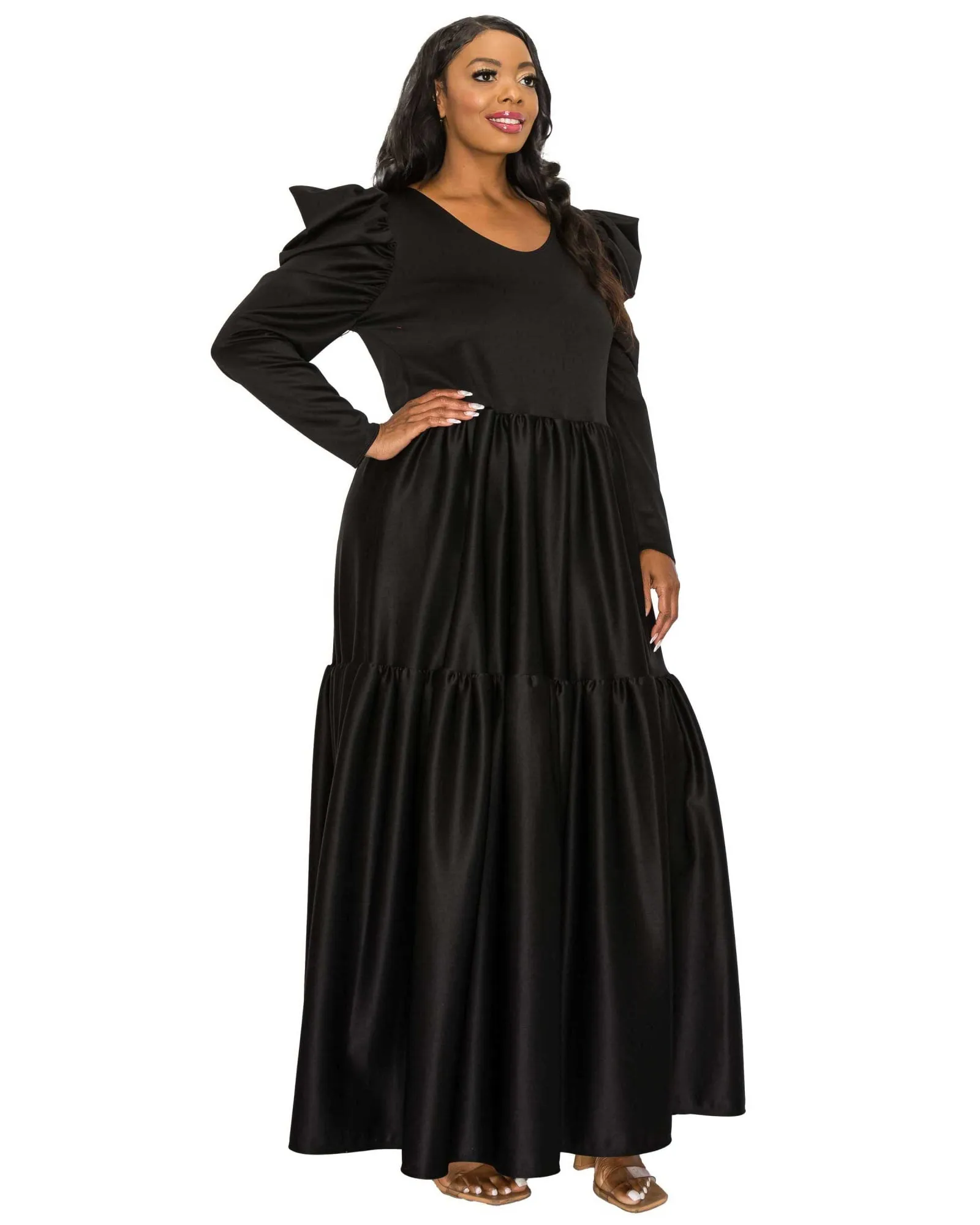 Isabel Tiered Maxi Dress | Black