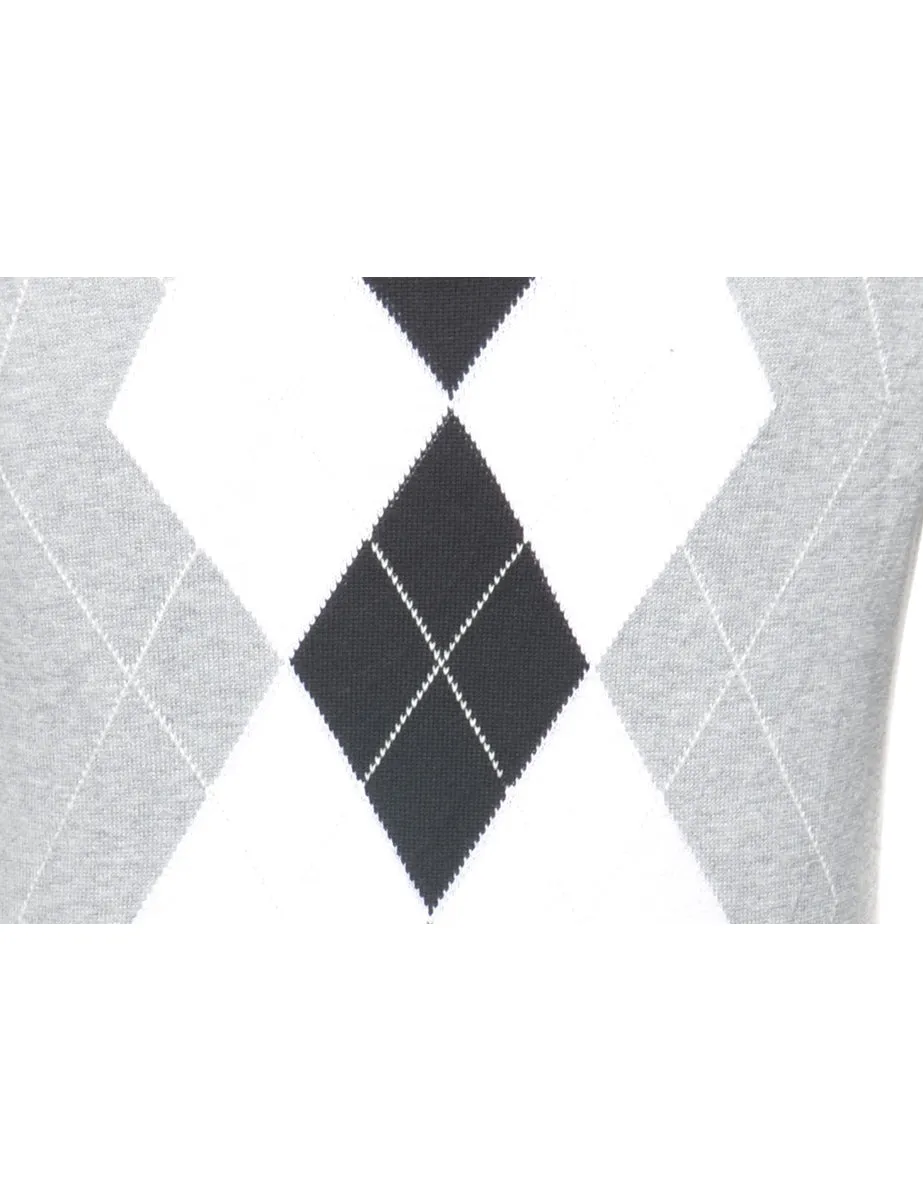 Izod Argyle Grey Jumper - M