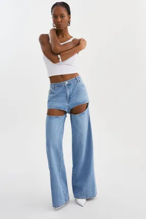 JAYLENE | Denim Cut-Out Jeans