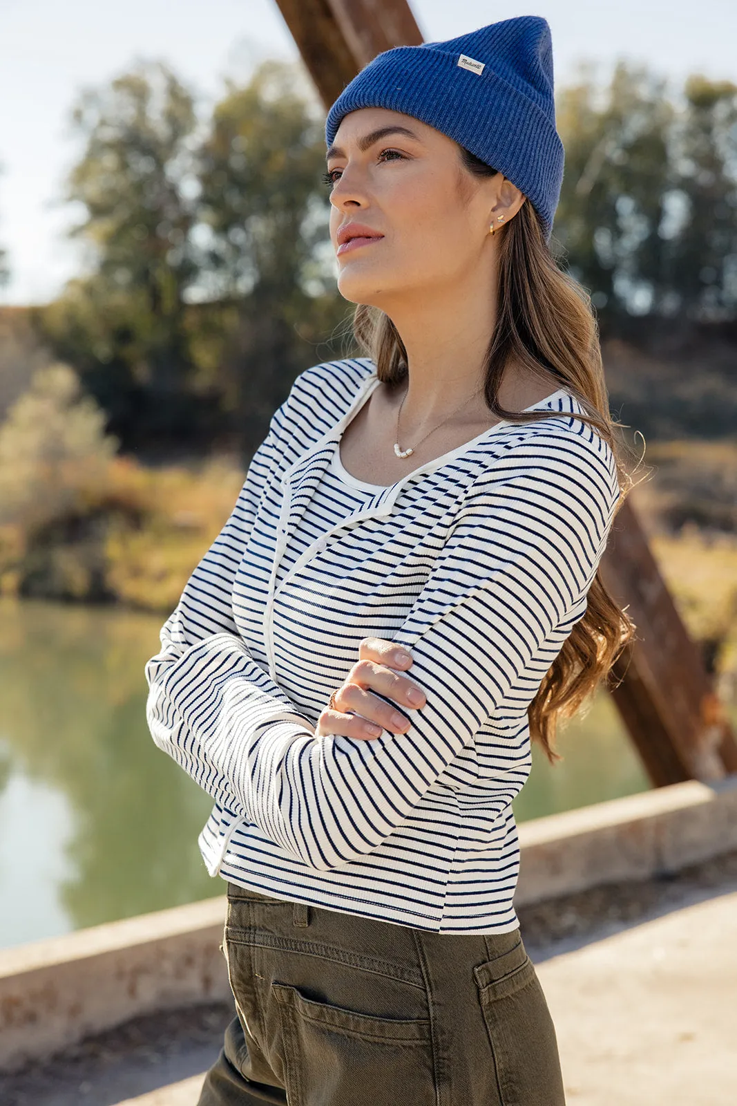 Jeanne Stripe Tank   Cardigan