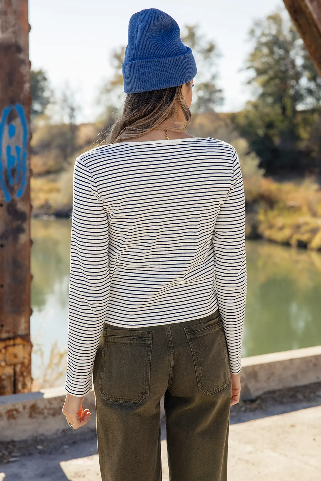 Jeanne Stripe Tank   Cardigan