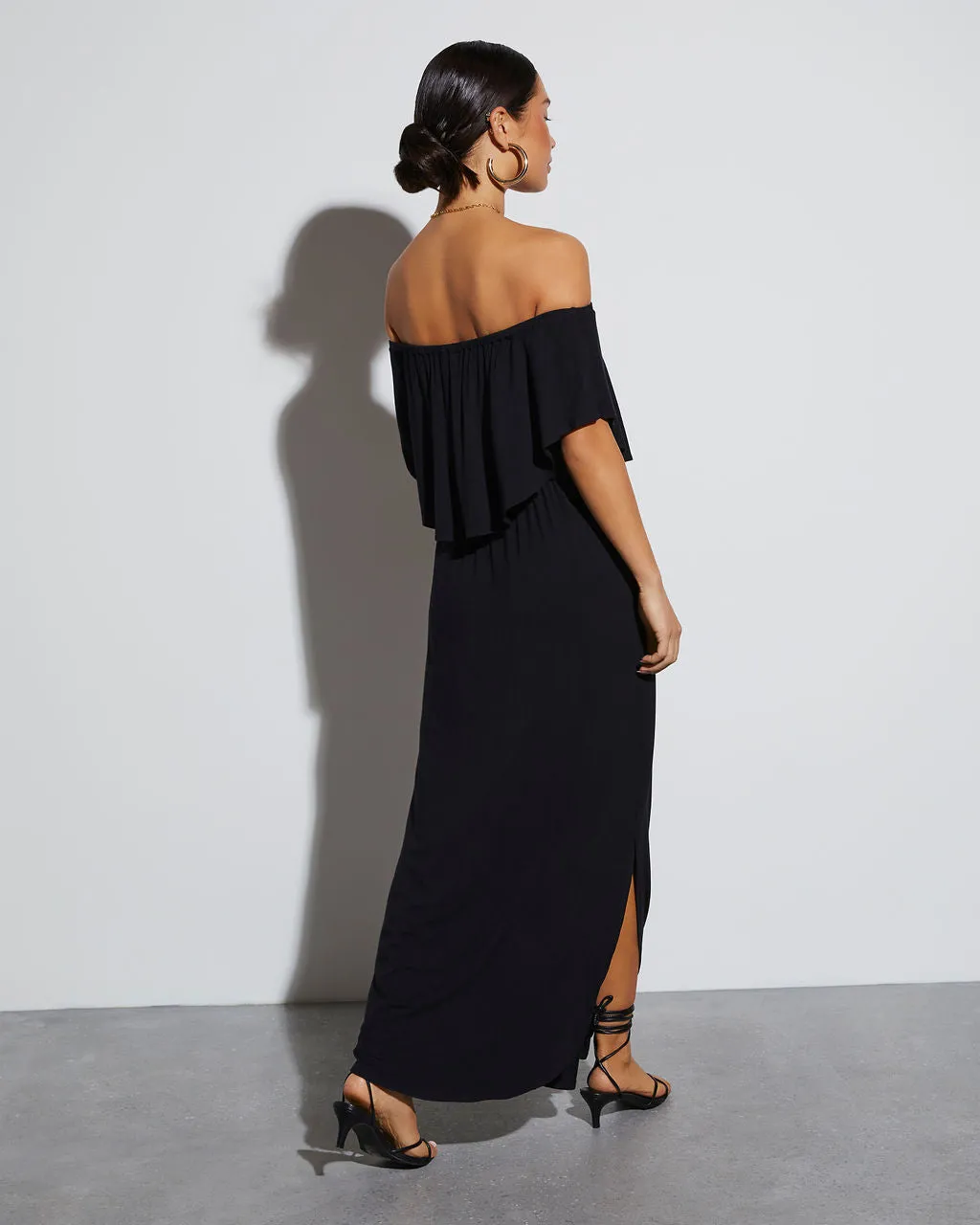 Kara Off The Shoulder Pocketed Maxi Dress