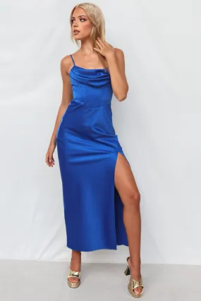 Kiki Satin Formal Dress - Cobalt/Navy