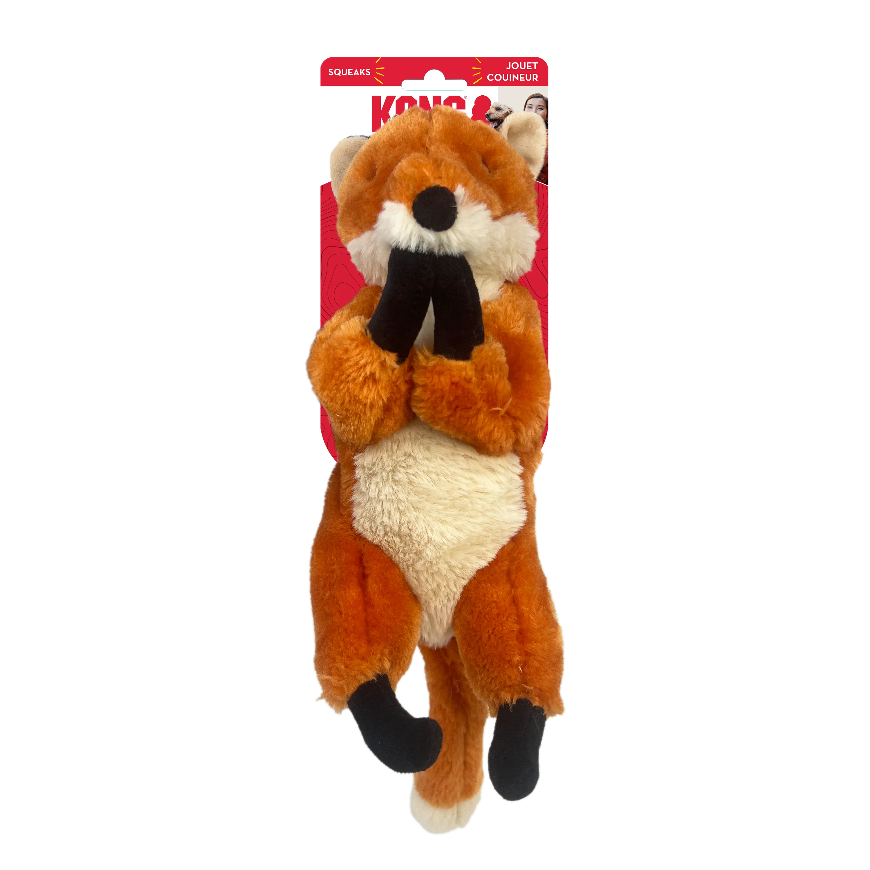 KONG Wild Low Stuff Creatures Fox Dog Toy (Medium)