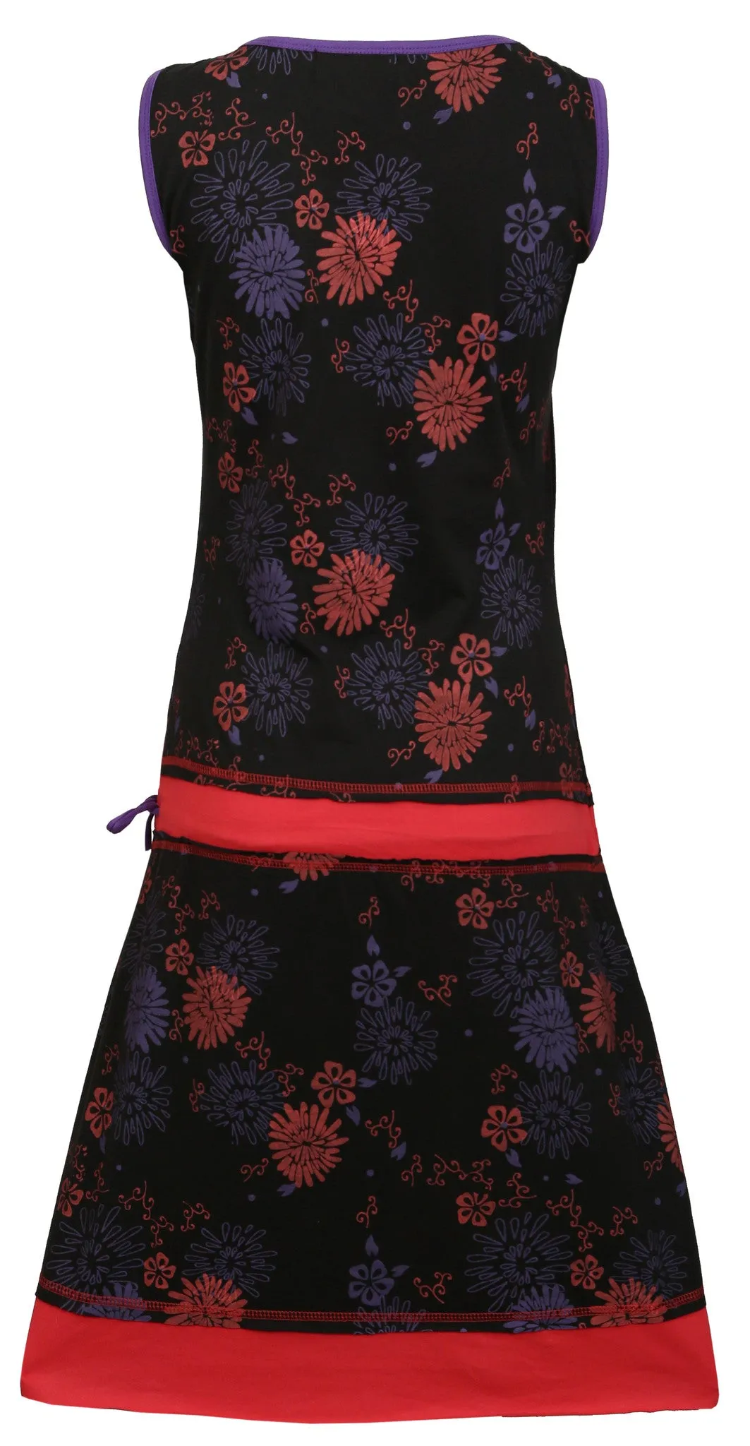 Ladies Dress With Flower Patches & Embroidery.