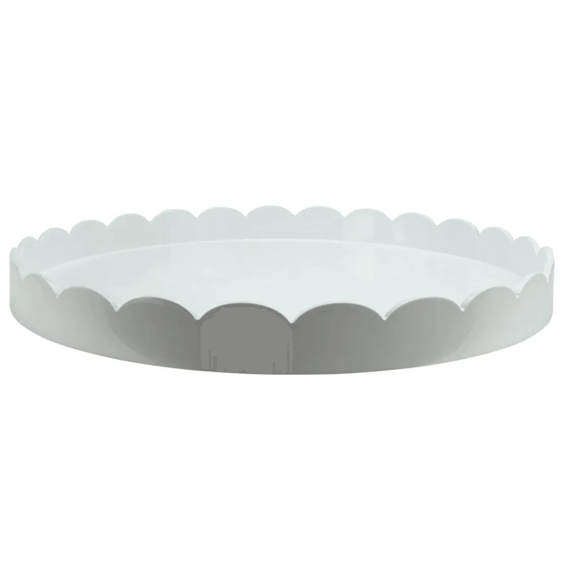 Large Round Scallop Tray | White