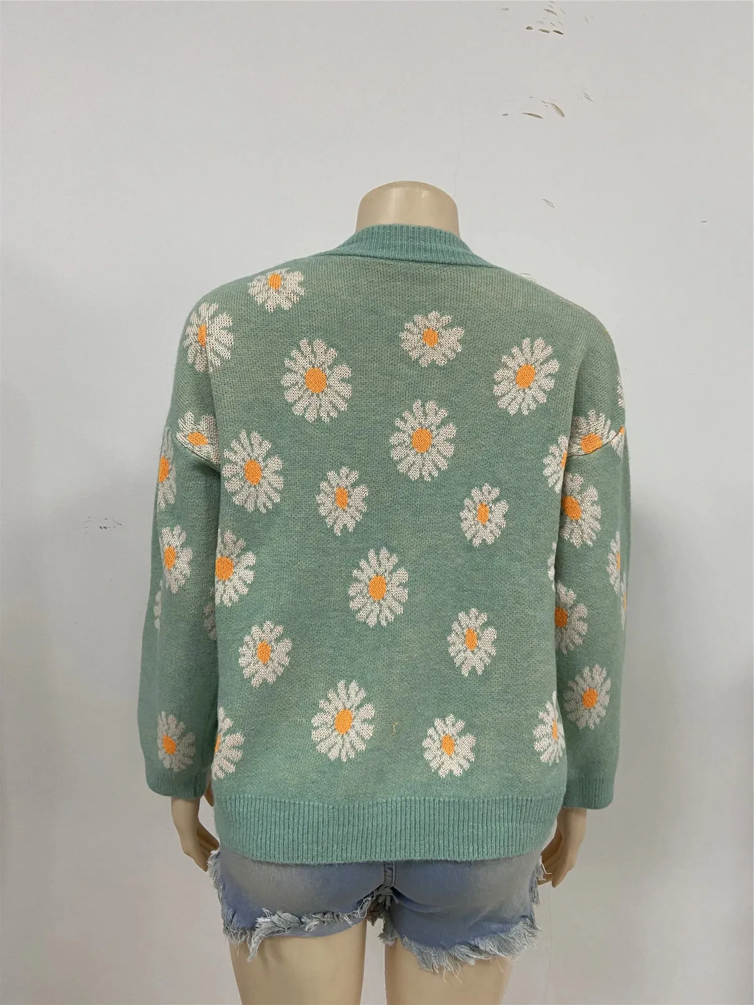 Little Daisy V-Neck Oversize Cardigan