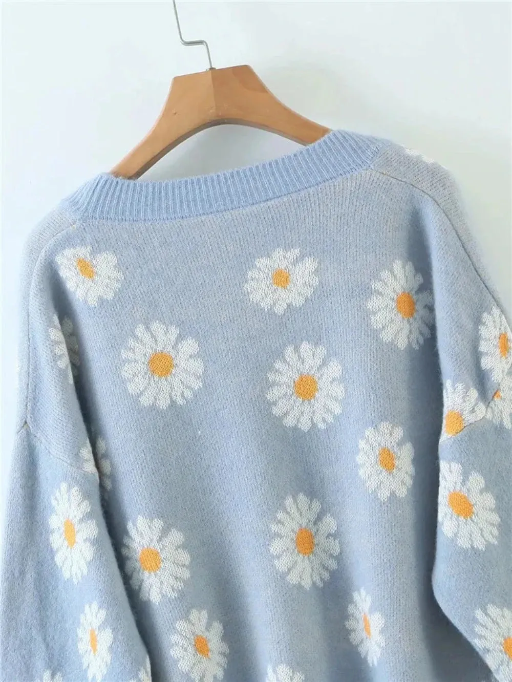 Little Daisy V-Neck Oversize Cardigan