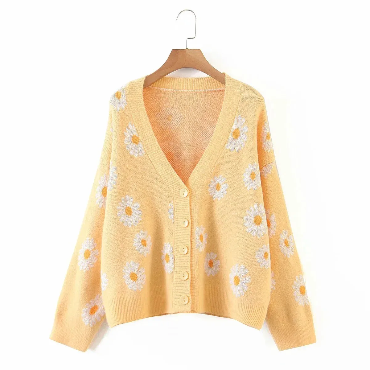 Little Daisy V-Neck Oversize Cardigan