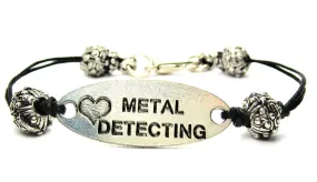 Love Metal Detecting Black Cord Connector Bracelet