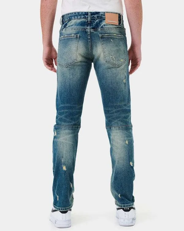 Mens Boro Repair Straight Denim Jeans