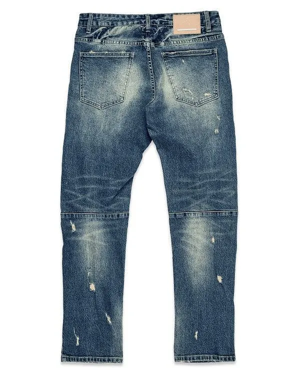 Mens Boro Repair Straight Denim Jeans